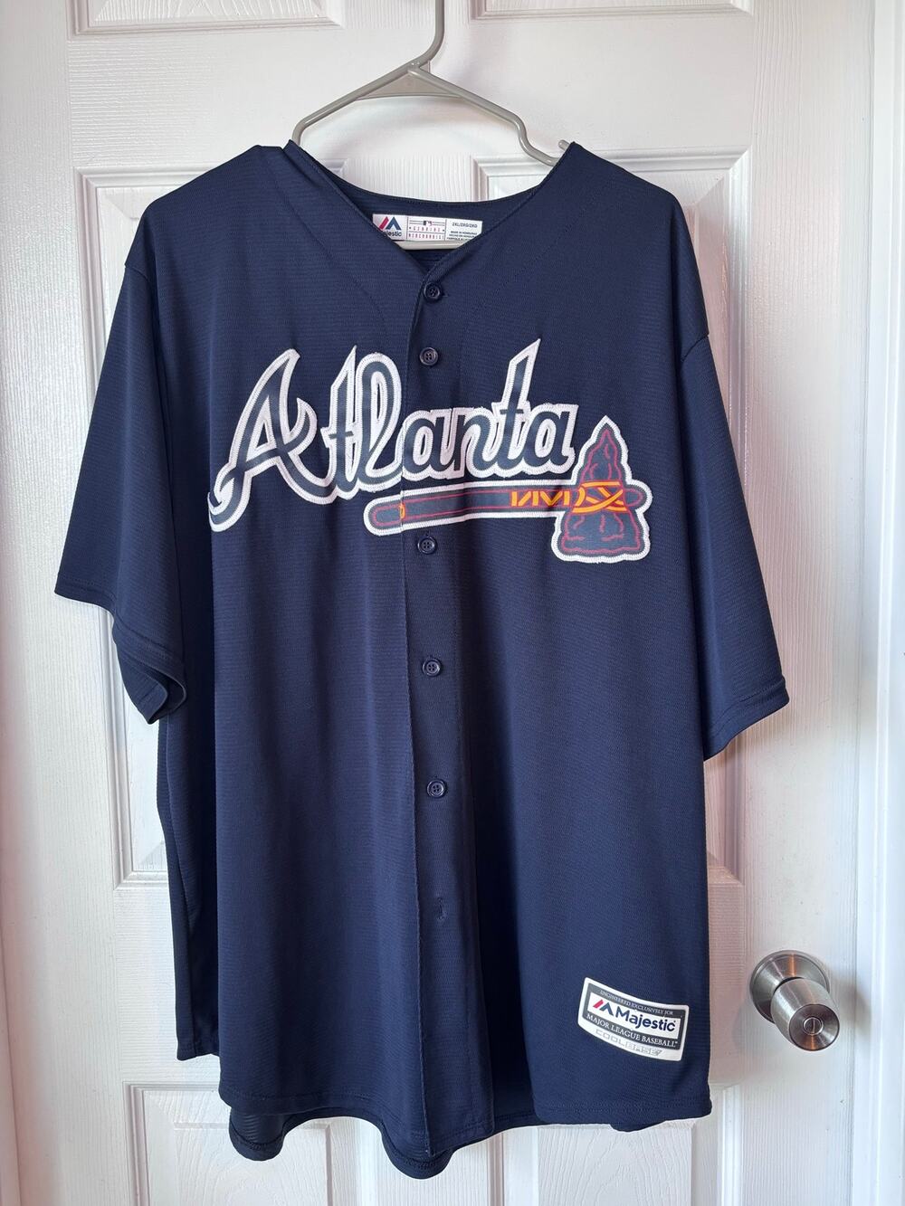 Atlanta Braves Kevin Gryboski #49 Majestic Cool Base MLB Jersey XXL 2XL Navy